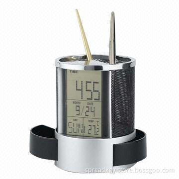Pen Holder with Calendar, Time, Date, Week and Temperature Display, Good Quality